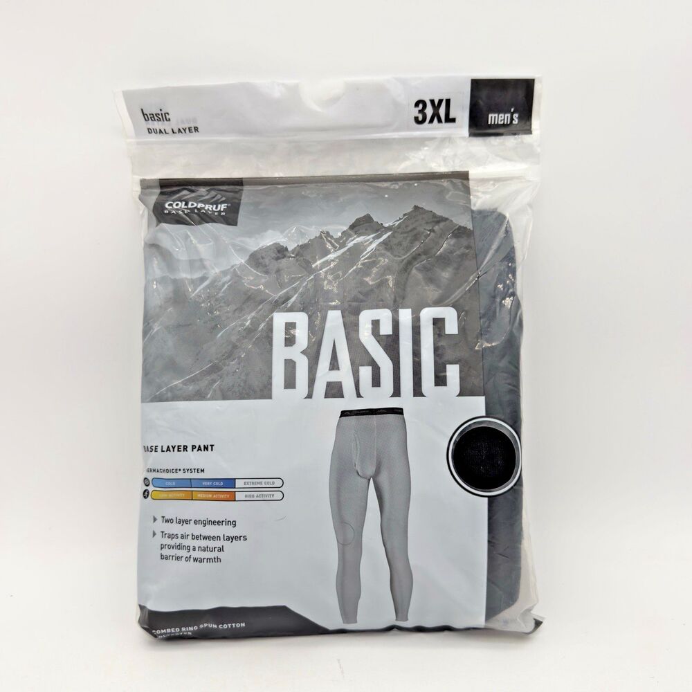 COLDPRUF Base Layer Pant Black Basic Dual Layer Men's 3XL  48-50 US Material New